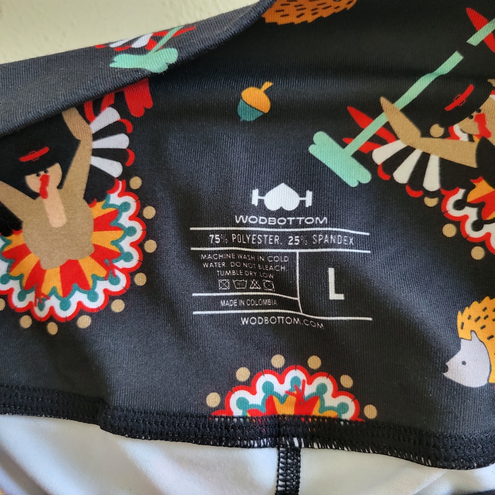 WodBottom Women's Athletic Shorts - Black with Multicolor Print